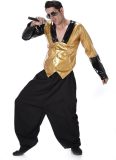 Karnival Costumes Jaren 80 Rapper Kostuum Heren Carnavalskleding Heren Foute Party Jaren 60 Jaren 70 '60 '70 Carnaval - Polyester - Zwart/Goud - Maat M - 3-Delig Top/Broek/Zonnebril