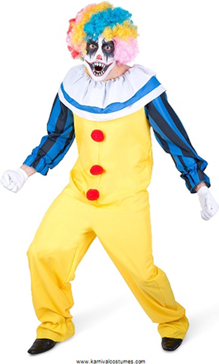 Karnival Costumes Verkleedkostuum Enge Clown Kostuum Heren Carnavalskleding Heren Halloween Kostuum Volwassenen Horror Clown Scary Clown - XL