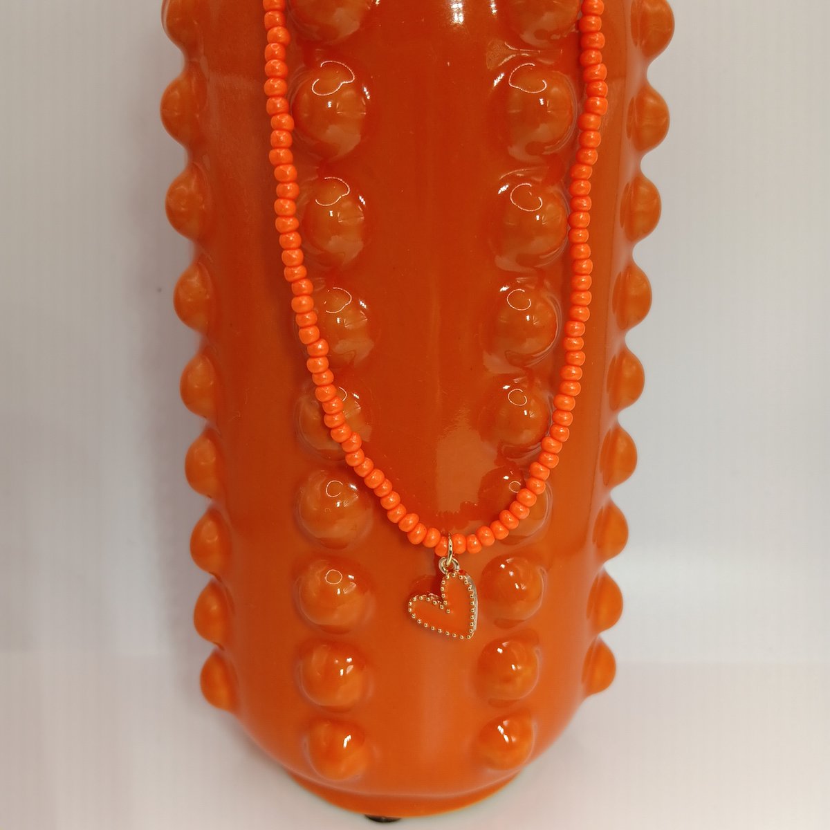 Kinderketting - Hartjes - Oranje - Meisjes - Ketting - Orange heart - Speelgoed - Sieraden