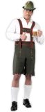 Lederhosen verkleed kostuum/broek - heren - Oktoberfest outfit - groen/rood 48/50