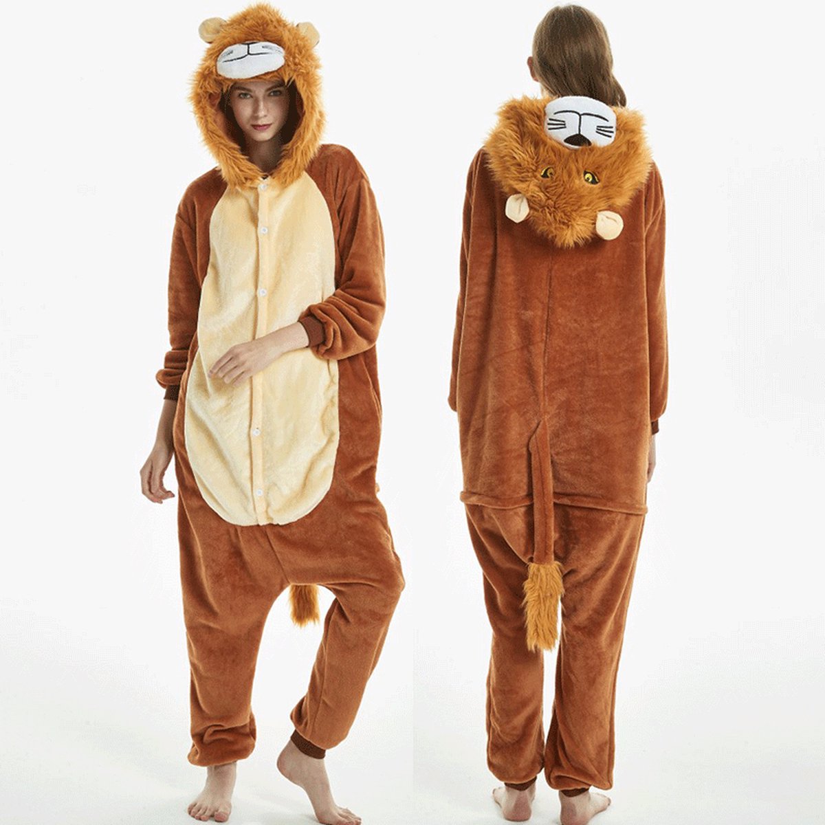 Leeuw onesie maat 110/116 - Dieren - Verkleedkleren - kinderen - jongens - meisjes - Huispak