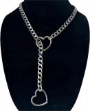 Liefdes Ketting - Hartje - Love - Punk - Rock - Chain - Zilver Look