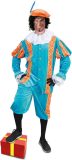 Luxe Piet pak fluweel turquoise/oranje maat.M - fluwelen pietenpak kostuum goud zwart Sinterklaas festival