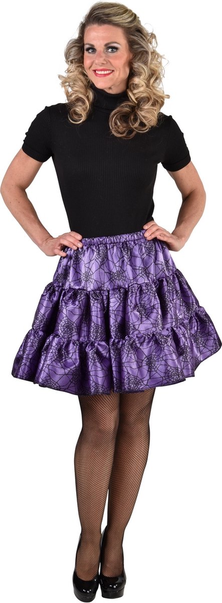 Magic By Freddy's - Rok Spiderlady Spinnenweb Paars Vrouw - Paars - Small / Medium - Halloween - Verkleedkleding