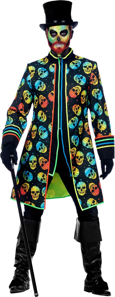 Neon Jas Schedel Halloween Heren - Maat L