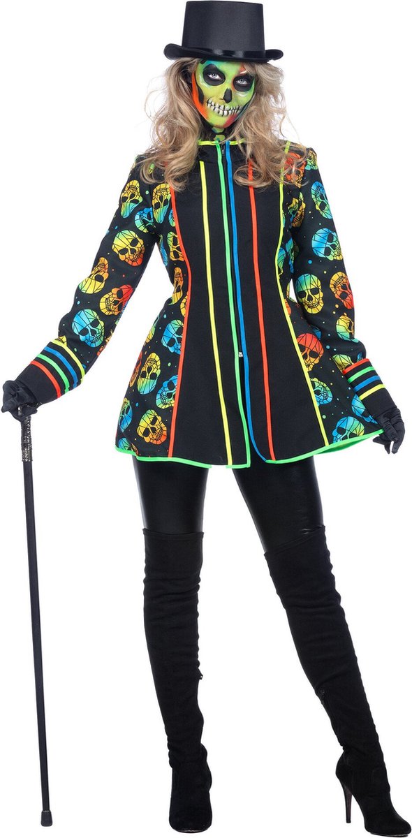 Neon Jas Schedel Halloween Vrouw - Maat 38