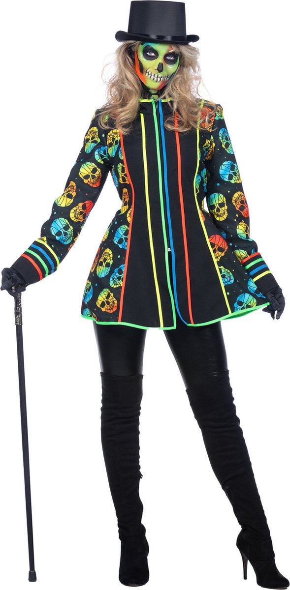 Neon Jas Schedel Halloween Vrouw - Maat 42