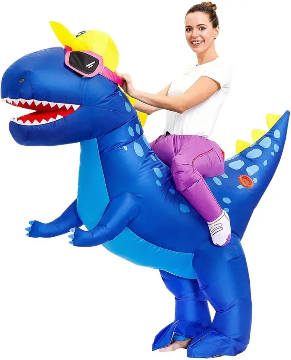 Nivard Dino Pak - Kostuum - Opblaasbaar - Dinosaurus - Opblaas - Halloween - Carnavalskleding - Heren - Dames - Volwassenen - Halloweenkostuum