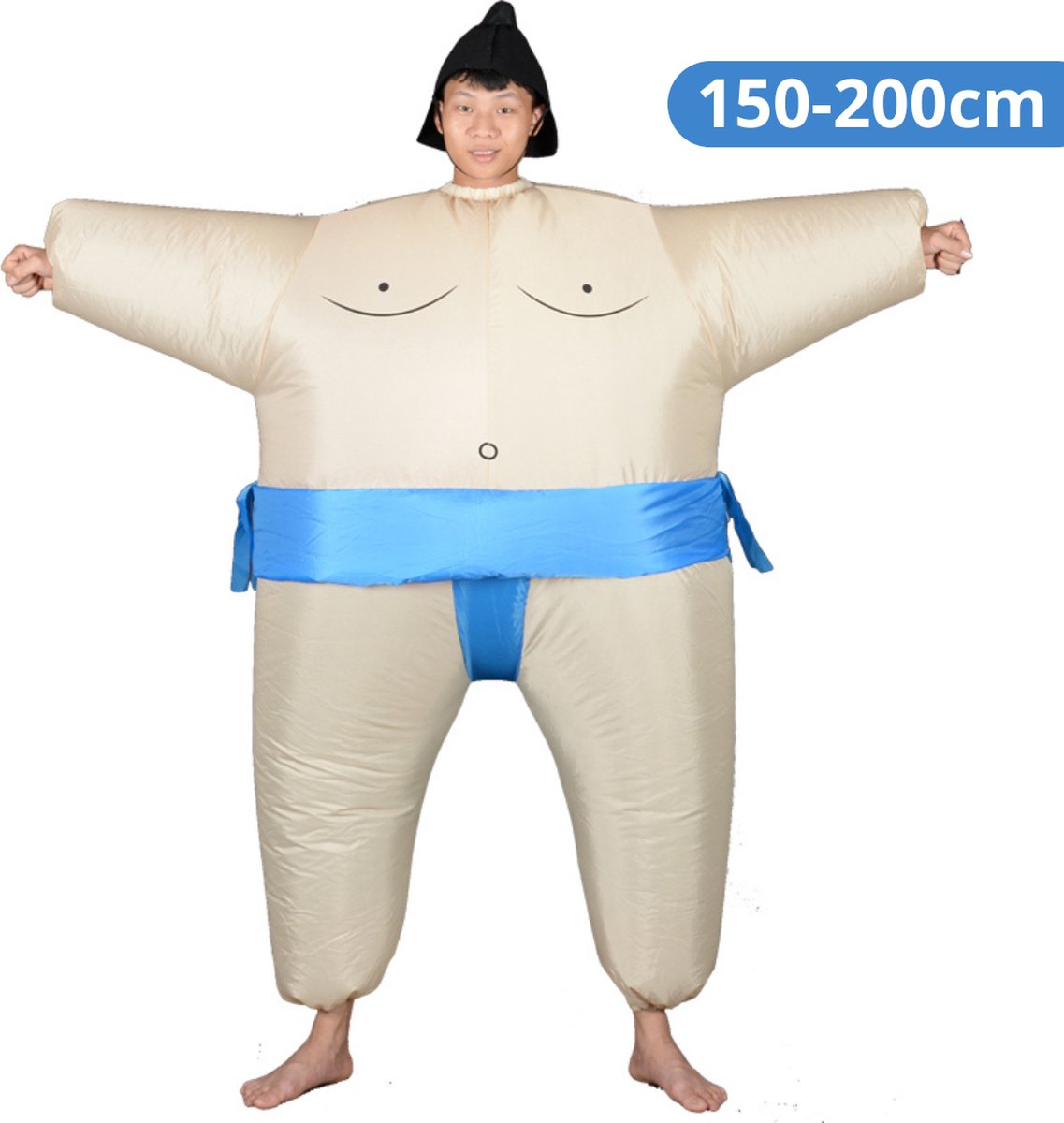 Nivard Dino Pak - Kostuum - Opblaasbaar - Sumo Worstelaar Blauw - Opblaas - Halloween - Carnavalskleding - Voor Volwassenen 150-200cm