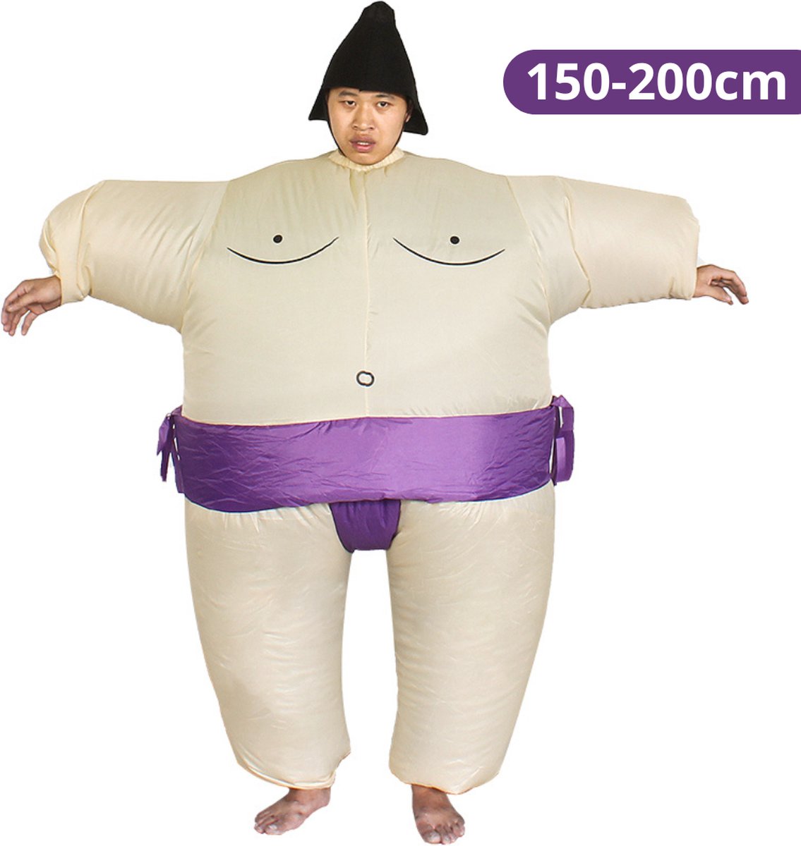 Nivard Dino Pak - Kostuum - Opblaasbaar - Sumo Worstelaar Paars - Opblaas - Halloween - Carnavalskleding - Voor Volwassenen 150-200cm