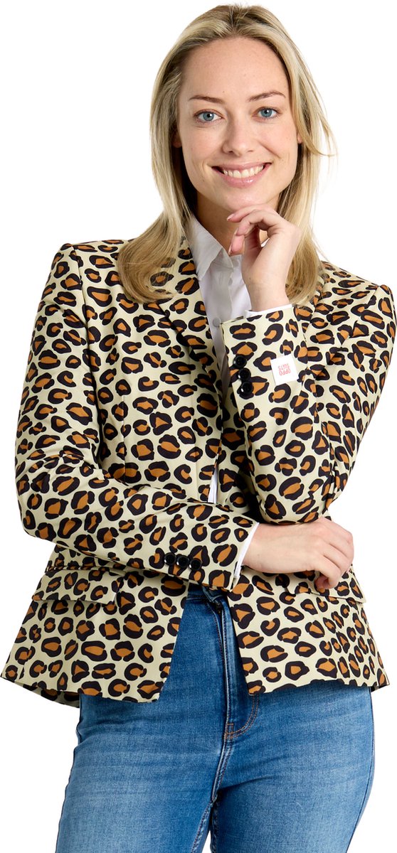 OppoSuits Lady Jag - Dames Blazer - Stijlvolle Dames Colbert - Carnaval, Halloween en Meer - Panter Print - Maat: EU 44