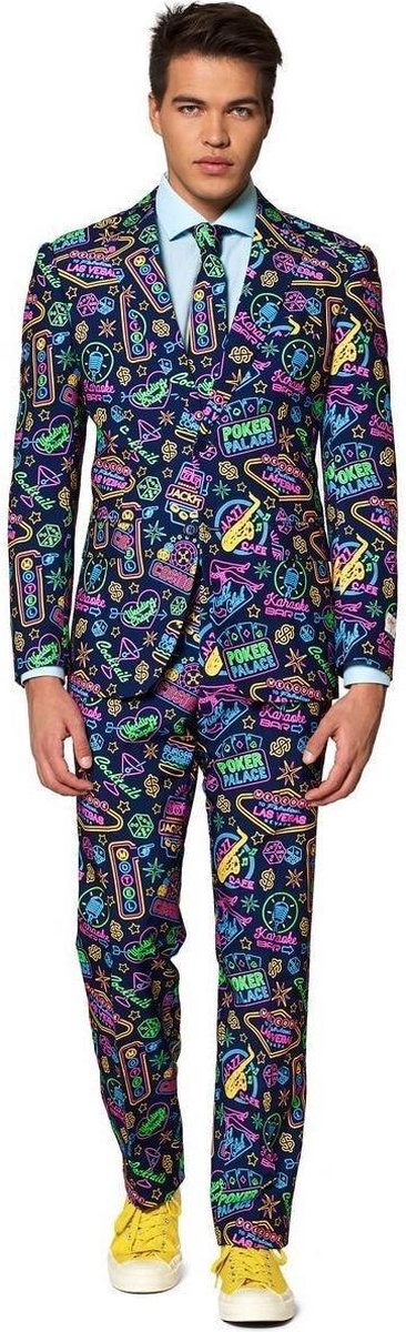 OppoSuits Mr. Vegas - Mannen Carnaval Kostuum - Feest - Maat: EU 48