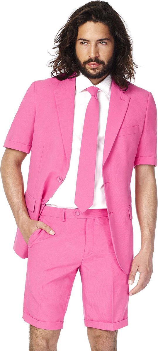 OppoSuits SUMMER Mr. Pink - Heren Zomer Pak - Casual Effen Gekleurd - Roze - Maat EU 56