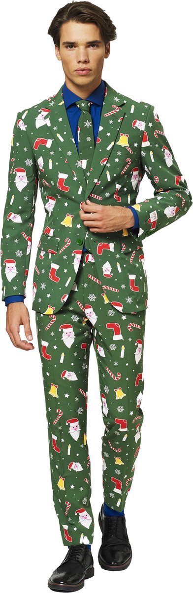 OppoSuits Santaboss - Mannen Kerst Kostuum - Kerstpak Heren - Groen - Kerst - Maat 50