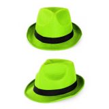 Party feest gleufhoedje - groen - verkleed trilby hoed -