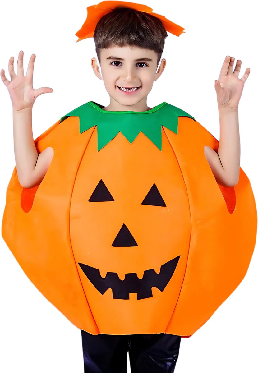 Pompoen Kostuum- 90cm-140cm - Halloween Kostuum voor Kinderen