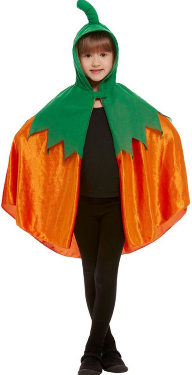 Pompoen verkleed kostuum/cape oranje voor kinderen - Halloween/carnaval verkleedkleding