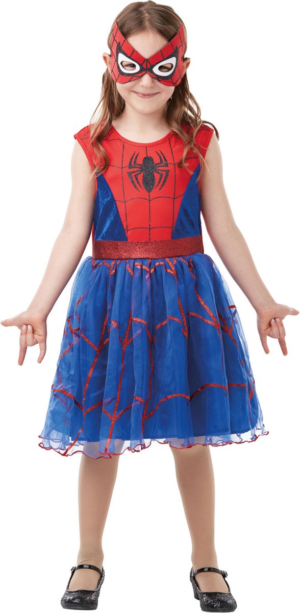 Rubies - Spiderman Kostuum - Spider Girl Tutu Kostuum Meisje - Blauw, Rood - Maat 116 - Carnavalskleding - Verkleedkleding