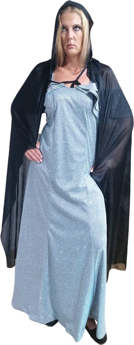 Sexy Halloween Heksen Kostuum voor Dames - Inclusief Heksenjurk, Cape met Capuchon en Heksenhoed - Perfect voor Volwassenen