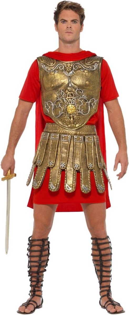 Smiffys Kostuum -M- Roman Gladiator Goudkleurig/Rood