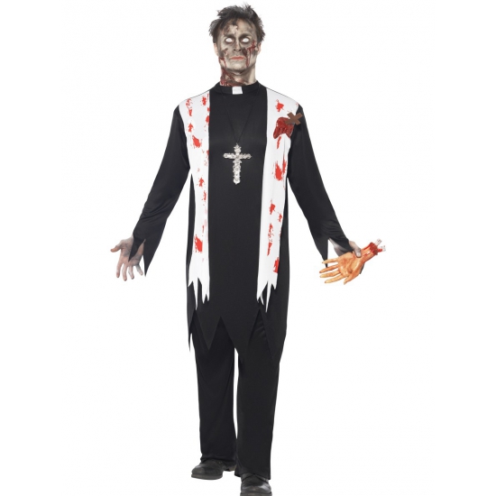 Smiffy's Zombie priester kostuum - voor heren - Halloween/horror 48-50 (M) -