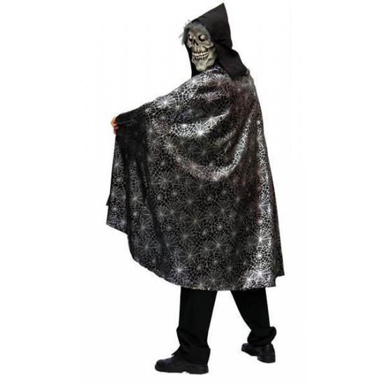 Spinnenweb verkleed cape - volwassenen - Halloween/Tovenaar/Heks One size -