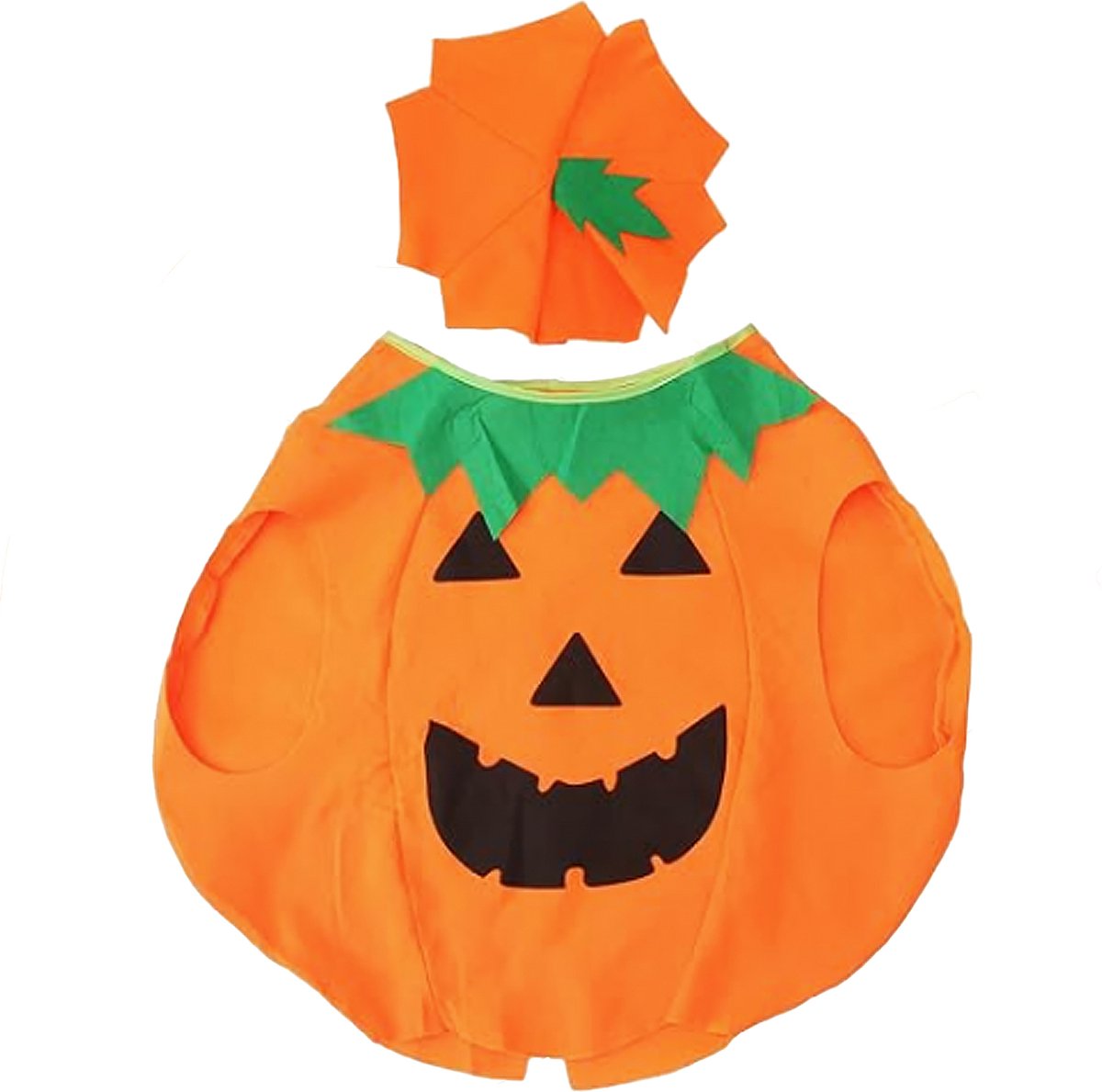 Springos Pompoenkostuum - Halloween - Voor Kinderen - Verkleedkleding - Oranje