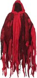 SteeFly® Halloween Geest kostuum 155cm hoog (schouderlengte) - Horror Zombie Tattered Hooded Capes - Unisex - One size Rood