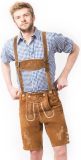 Tannhauser Lederhosen Anton Kort 100% Echt Leder Oktoberfest Heren Carnavalskleding Heren Lederhosen Man - Leer- Bruin- L