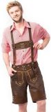 Tannhauser Lederhosen Starnberg Kort 100% Echt Leder Oktoberfest Heren Lederhosen Man Carnavalskleding Heren - Donkerbruin - Leer - XXL