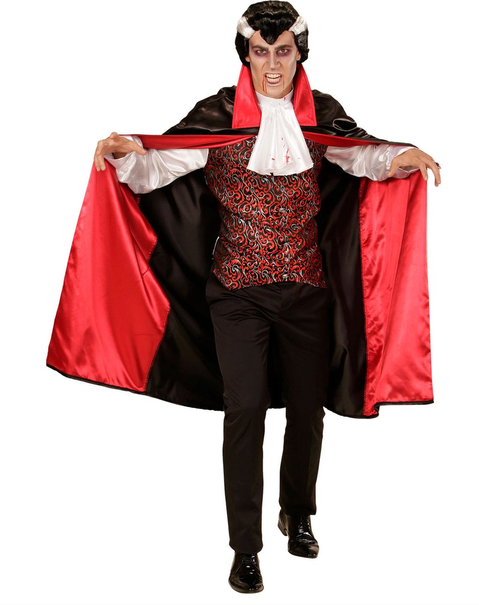 Vampier kostuum met jabot voor heren Halloween - Verkleedkleding - Medium