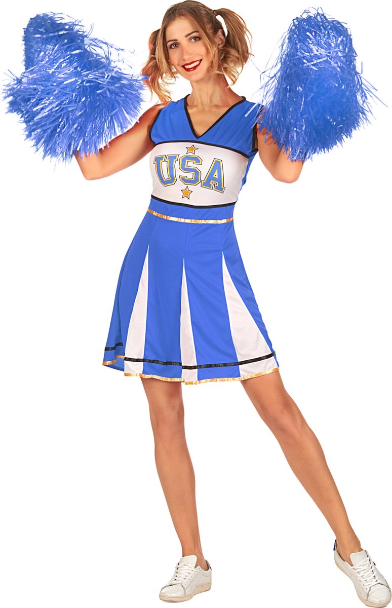 Vegaoo - USA cheerleader kostuum blauw dames