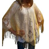 Verkleed visnet poncho/stola dames - Goud - Party kleding