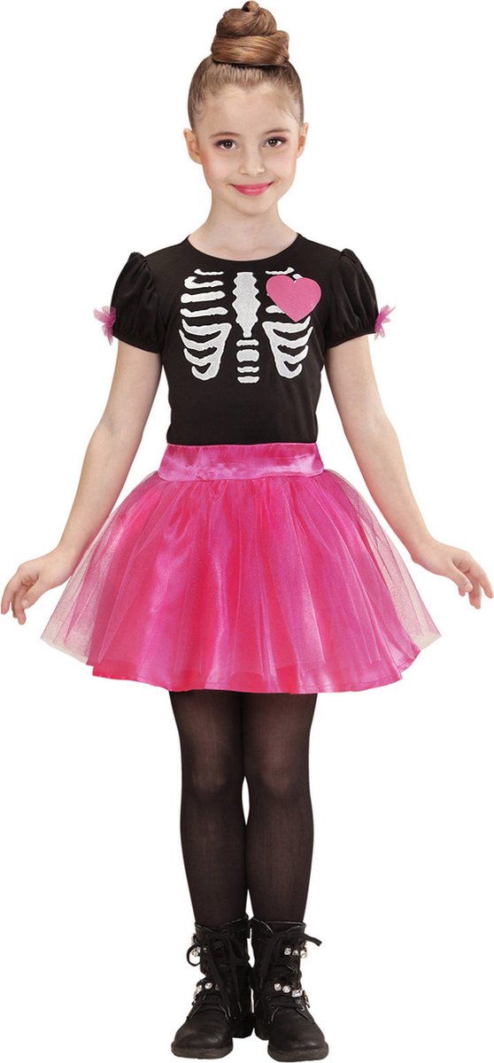 Verkleedkostuum roze Skelet voor meisjes Halloween - Verkleedkleding - 116/122