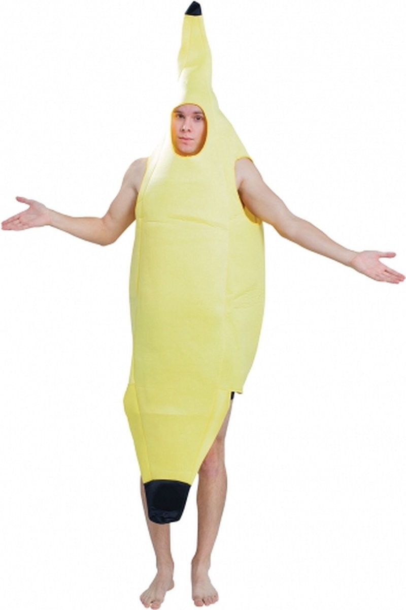 Voordelig carnaval verkleed bananen pak/kostuum - fruit - volwassenen - geel - outfit