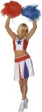 Widmann - Cheerleader Kostuum - All American Cheerleader Kostuum Vrouw - Blauw, Rood, Wit / Beige - XS - Carnavalskleding - Verkleedkleding