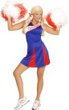 Widmann - Cheerleader Kostuum - Amerikaanse Cheerleader Blauw / Rood - Vrouw - Blauw, Rood - Small - Carnavalskleding - Verkleedkleding