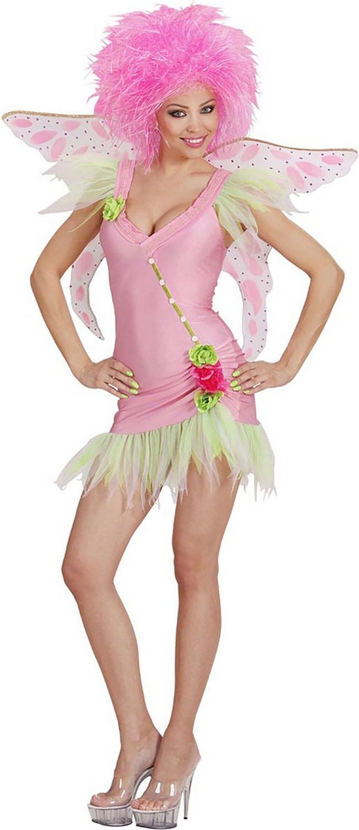 Widmann - Elfen Feeen & Fantasy Kostuum - Sexy Roze Elfje Funky Fairy Kostuum Vrouw - Roze - Medium - Carnavalskleding - Verkleedkleding