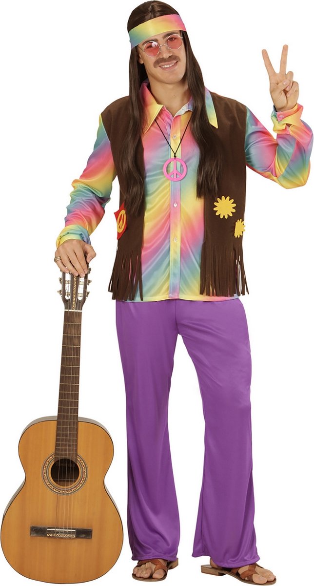 Widmann - Hippie Kostuum - Comeback Hippie - Man - Multicolor - Maat 140 - Carnavalskleding - Verkleedkleding