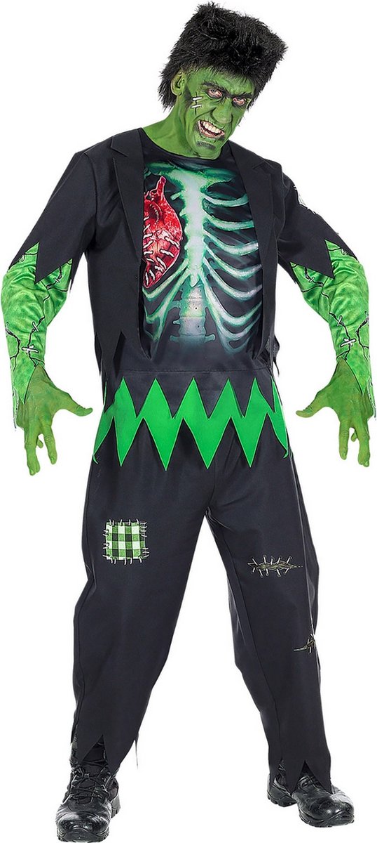 Widmann - Hulk Kostuum - Mislukt Lab Experiment - Man - Groen, Zwart - XL - Halloween - Verkleedkleding