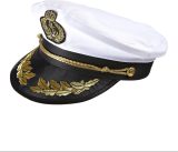 Widmann - Kapitein & Matroos & Zeeman Kostuum - Cruiseship Captain Luxe Kapiteinspet - Wit / Beige - Carnavalskleding - Verkleedkleding