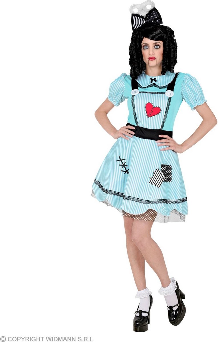 Widmann - Pop kostuum Kostuum - Schattige Freaky Pop - Vrouw - Blauw - Large - Halloween - Verkleedkleding