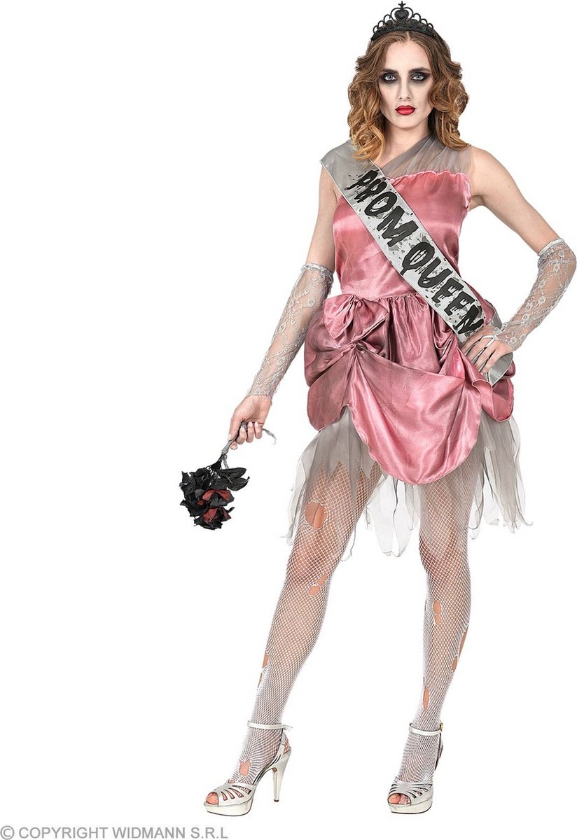 Widmann - Zombie Kostuum - Prom Queen Van Het Zombiebal - Vrouw - Roze - Large - Halloween - Verkleedkleding