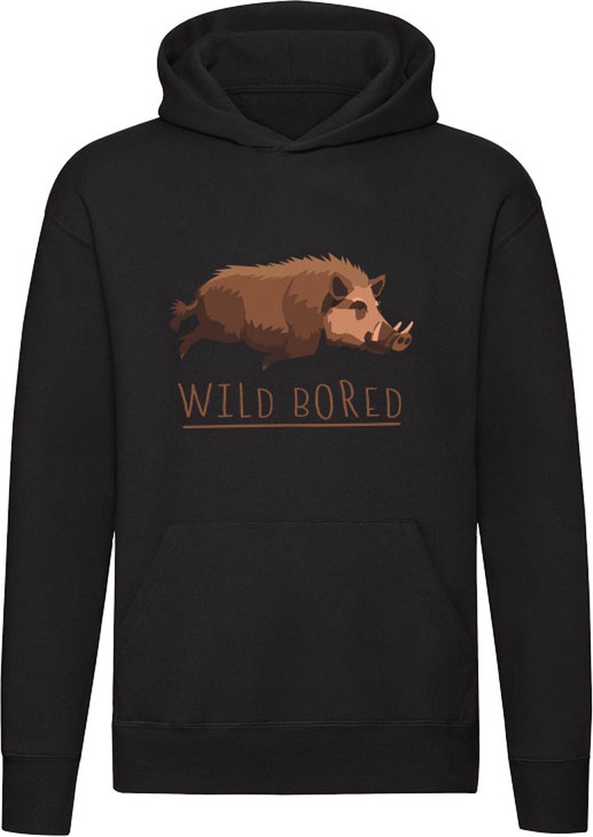 Wild zwijn Wild bored Hoodie - vervelend - saai - woordspeling - dieren - taal - engels - humor - grappig