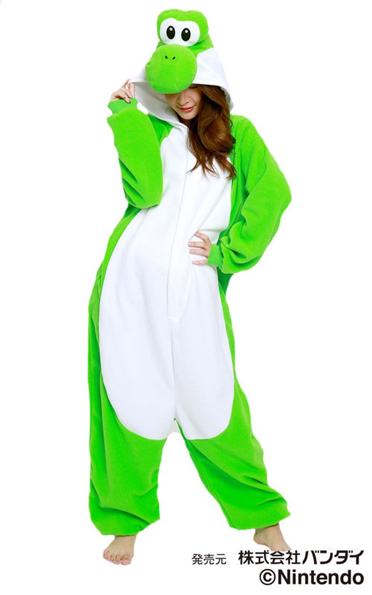 Yoshi Onesie Pak Kostuum Outfit Huispak Jumpsuit Verkleedpak - (Nintendo - Super Mario) Premium Verkleedkleding - Halloween & Carnaval - SAZAC - Kinderen & Volwassenen - Onesize (155-182 cm)