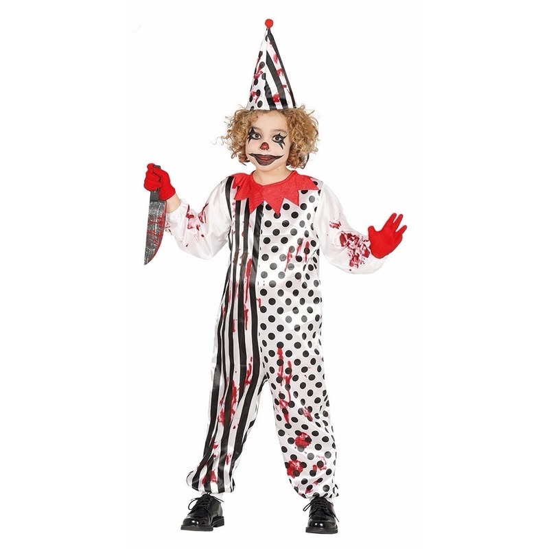 Zombie Killerclown moordenaar clownspak voor kinderen - 7/9 jaar 10-12 jaar (140-152) -