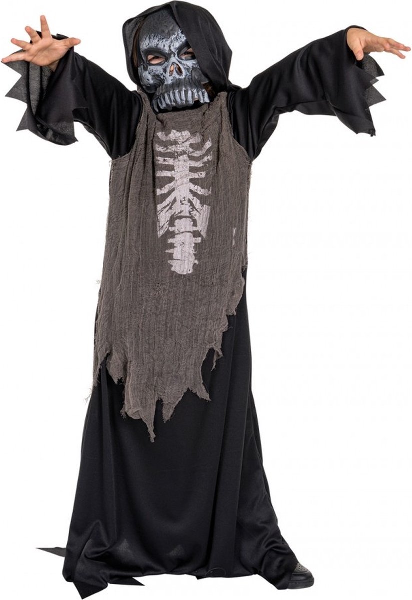 Zombie Skeleton Outfit Kind Grimscar - Maat 116/128