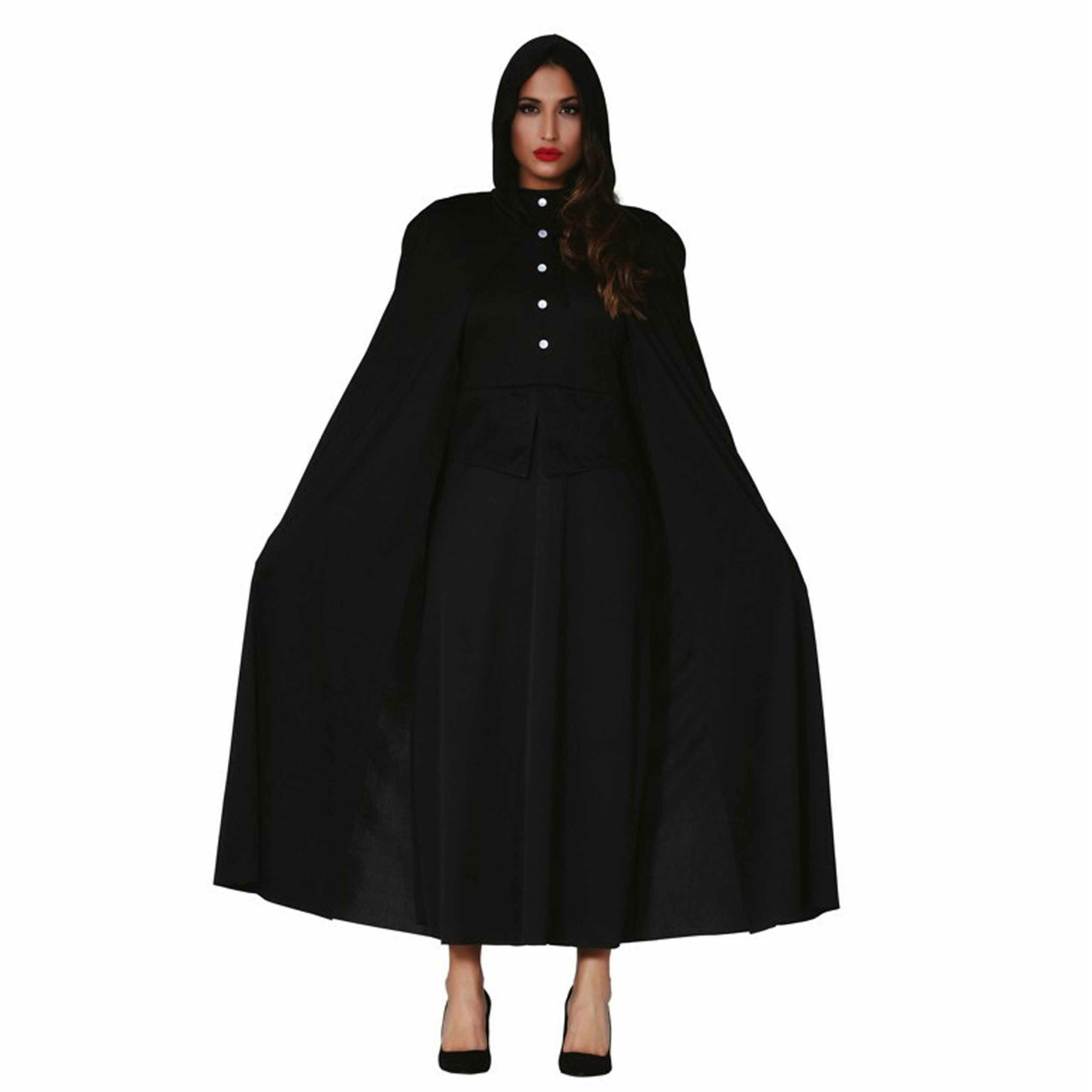 Zwarte Halloween verkleedkleding cape - 135 cm - volwassenen One size -