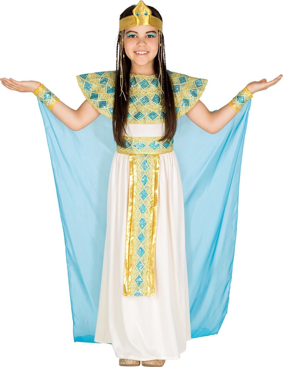 dressforfun 300187 Meisjeskostuum Cleopatra voor kinderen 8-10 jaar verkleedkleding kostuum halloween verkleden feestkleding carnavalskleding carnaval feestkledij partykleding