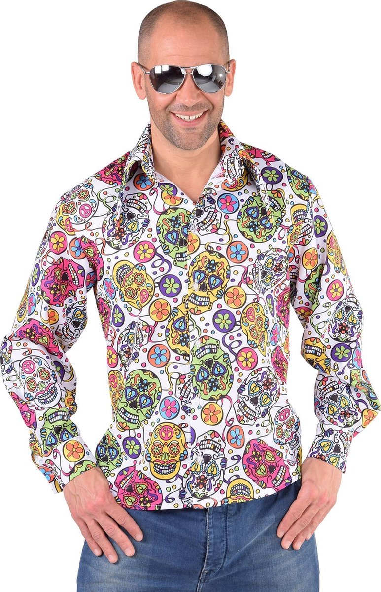 hippie blouse man smile - Maatkeuze: Maat XXL